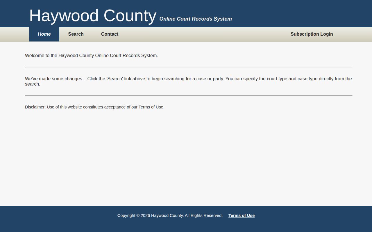 Haywood County court portal for release record verification